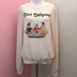 Wildfox Diet Dropout Sweater Cream Size XS